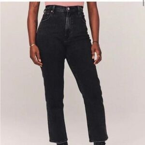 Abercrombie and Fitch The Ankle Straight Ultra High Rise Black extra short 25 XS